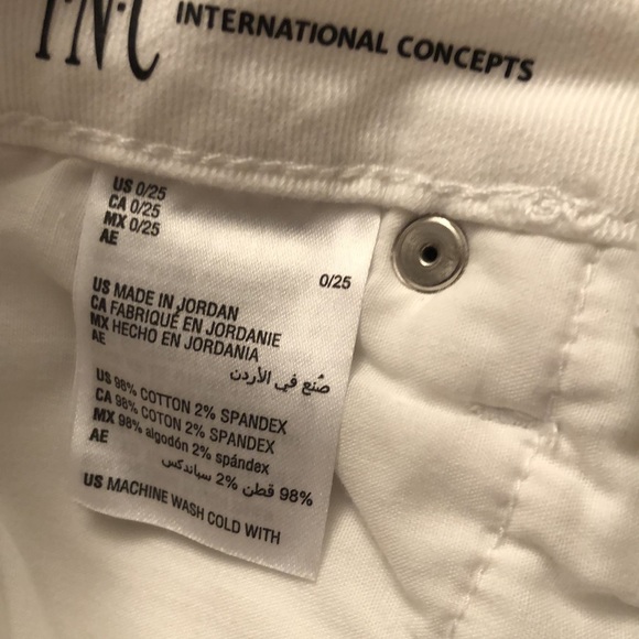 INC International Concepts size 25 white jeans sequin front - Picture 16 of 16